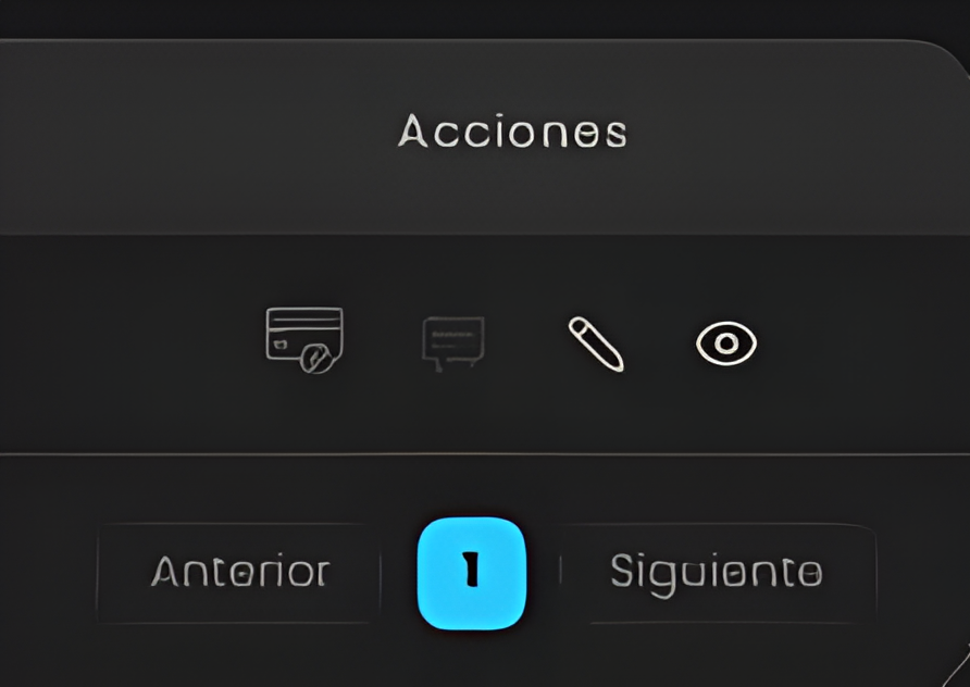 Opciones de las órdenes de un cliente