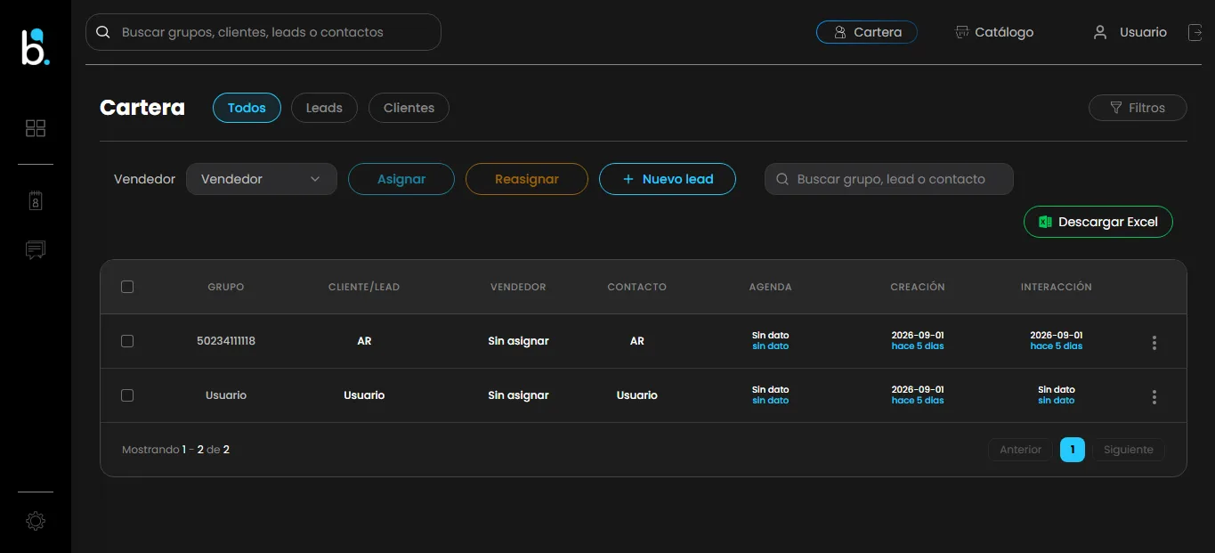 Dashboard de cartera en Boost