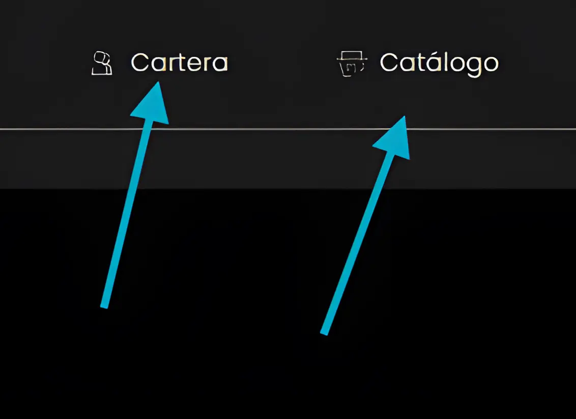 Menú superior del Dashboard