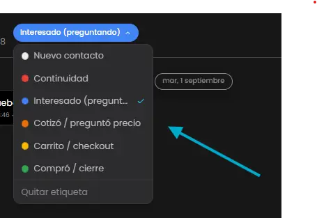 Etiquetas de Interacciones