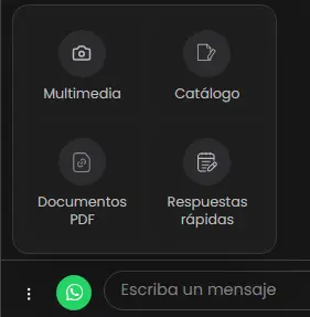 Opciones para chat