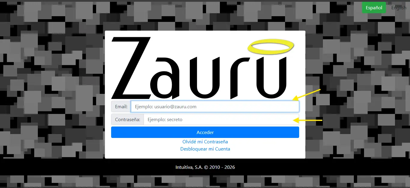 Página principal de Zauru.